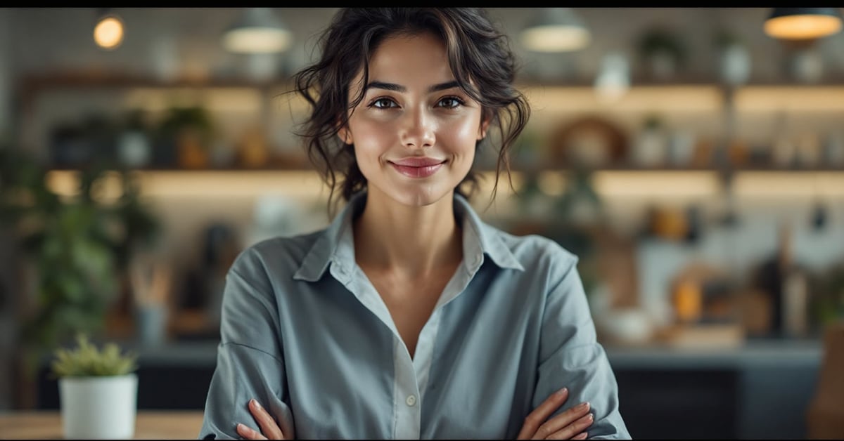 Chemisier mode femme élégant porté dans un cadre moderne, style éditorial naturel