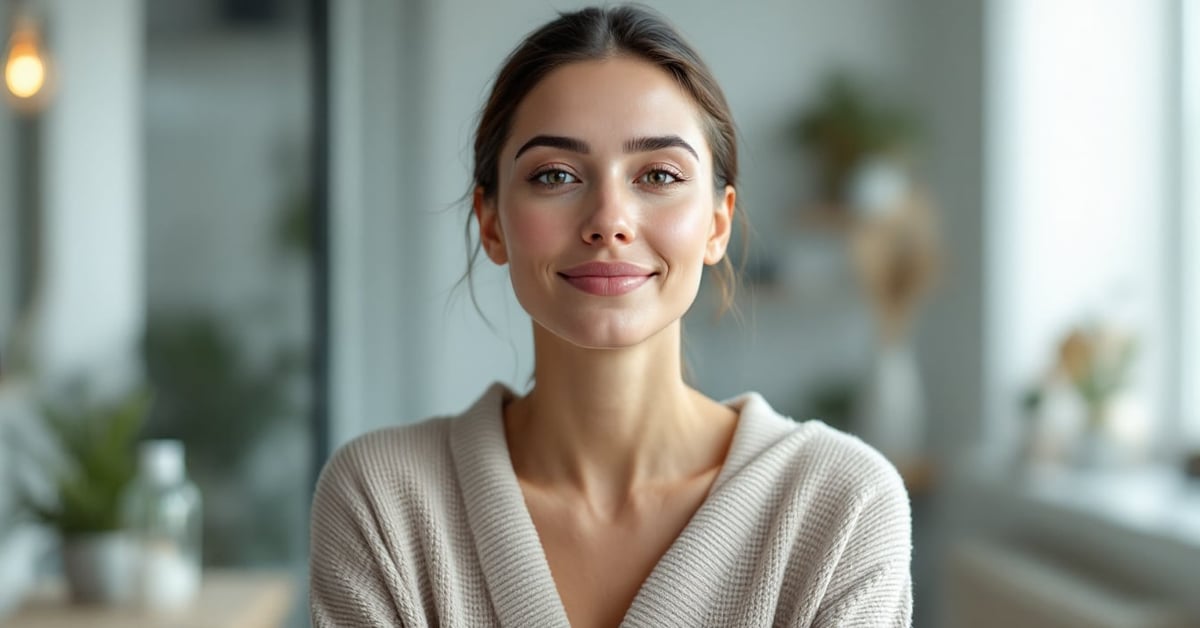Routine soin du visage avec produits cosmétiques naturels sur fond épuré en lumière naturelle