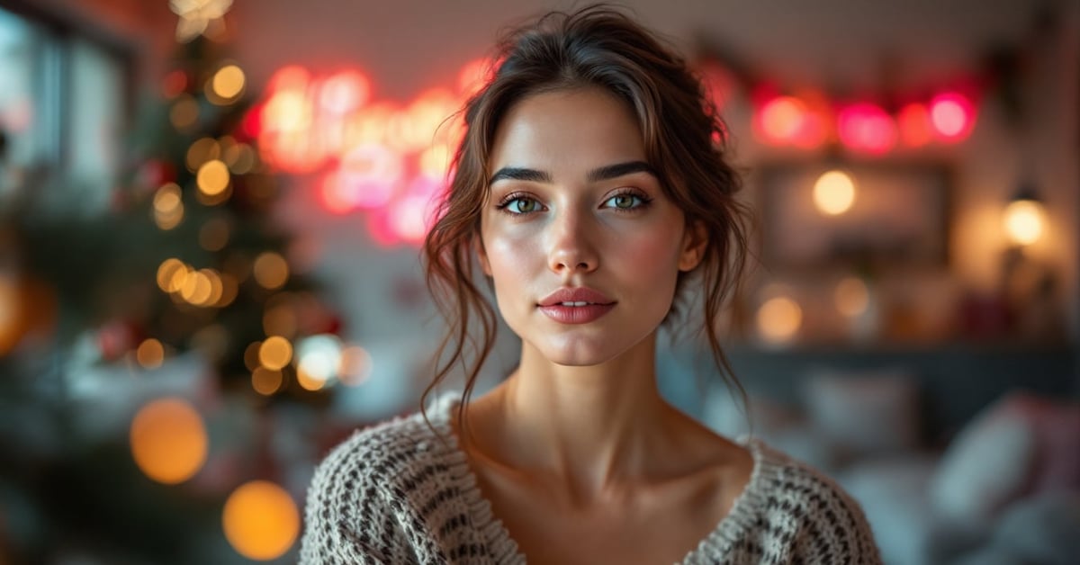 Calendrier de l'avent beauté femme avec produits cosmétiques élégants disposés pour les fêtes