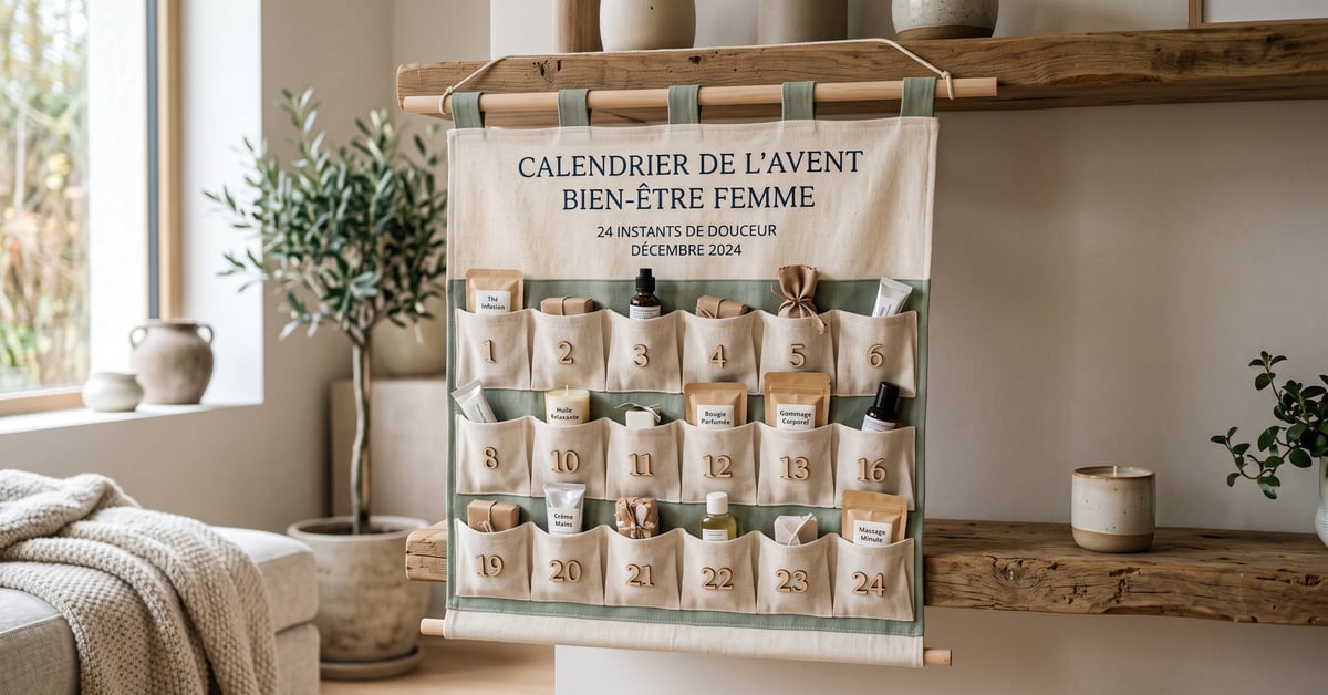 Calendrier de l'avent bien-être femme avec soins et produits beauté pour se chouchouter en décembre