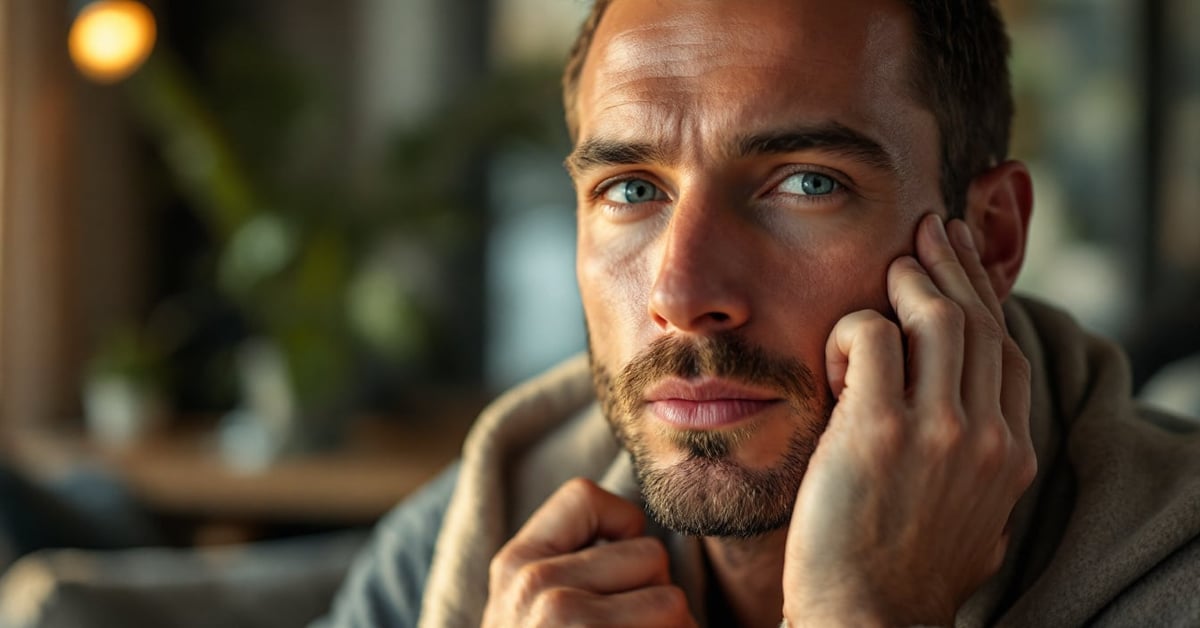 Coffret soin du visage homme avec produits de beauté masculine soigneusement présentés