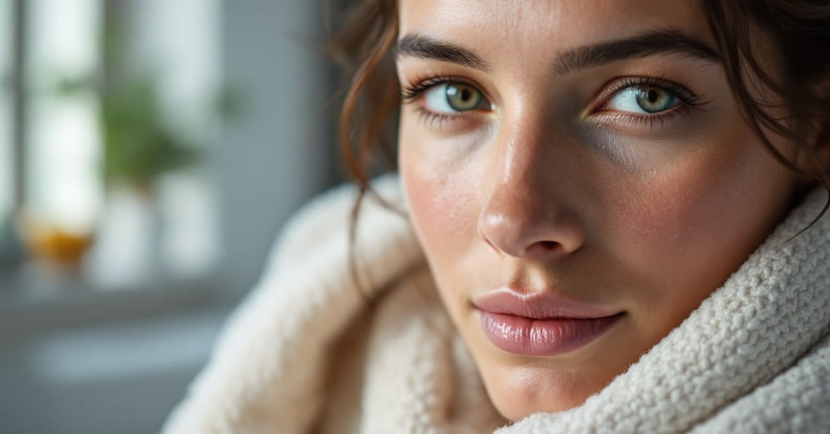 Soin du visage au naturel avec des ingrédients biologiques et des textures douces sur une peau saine
