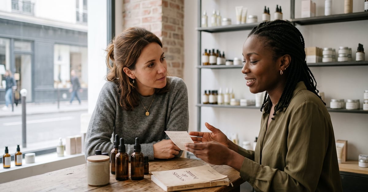 Femme radieuse appliquant ses secrets de beauté quotidiens dans un cadre moderne et lumineux