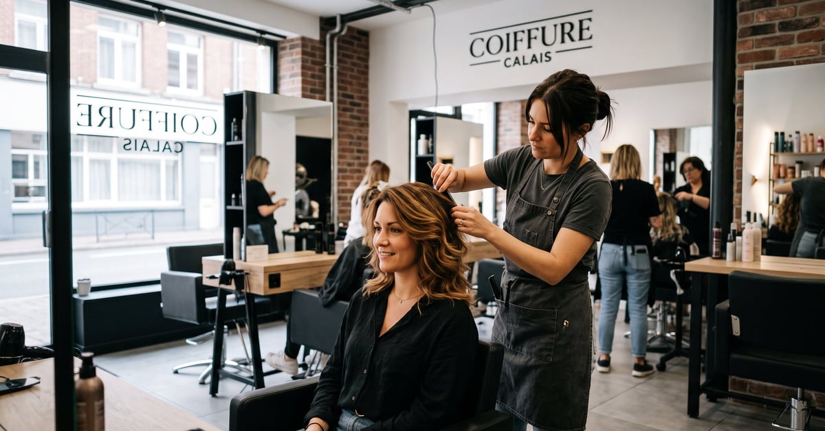 Salon de coiffure à Calais – coiffeur professionnel au travail dans un cadre moderne